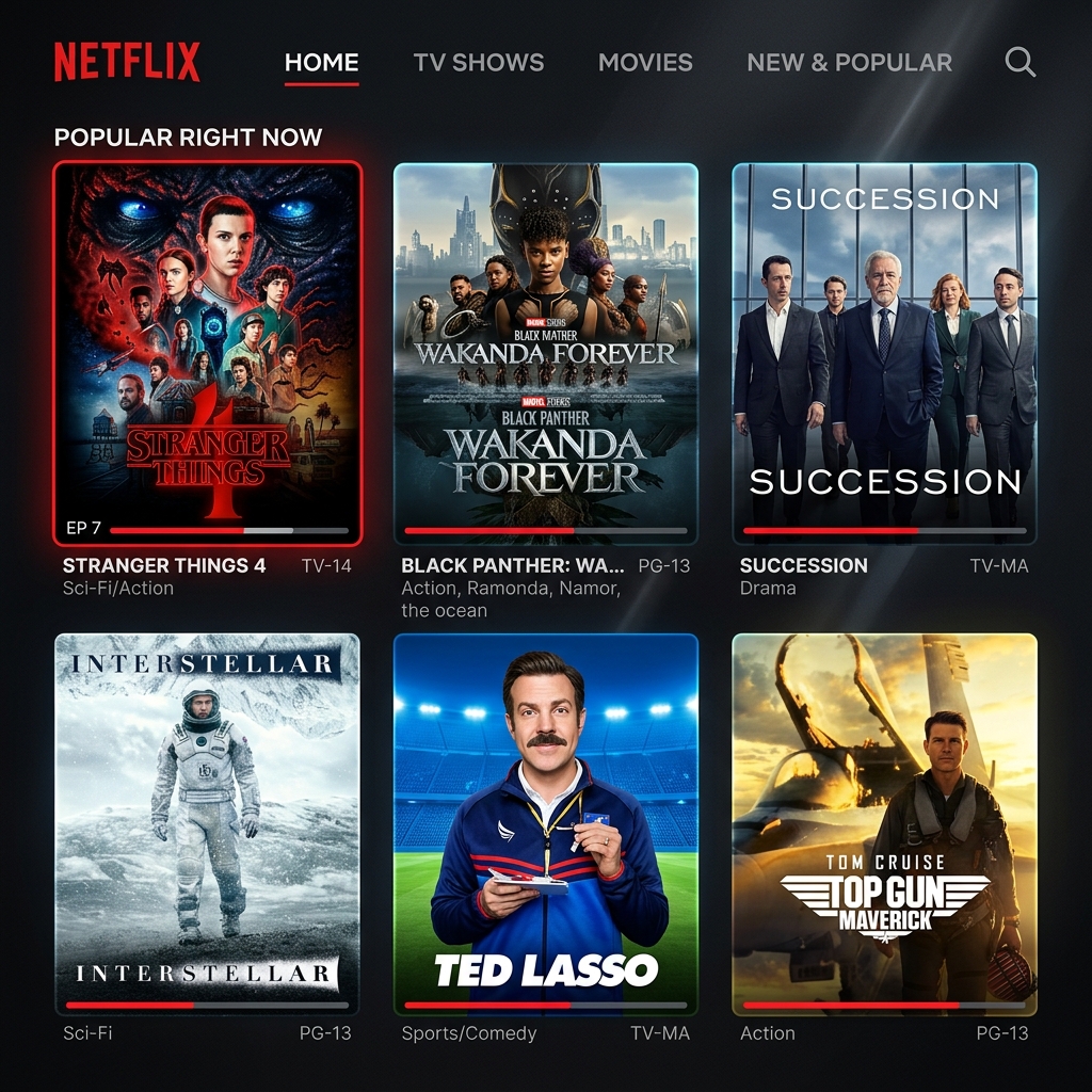 Lemo TV content library showing movies and TV shows